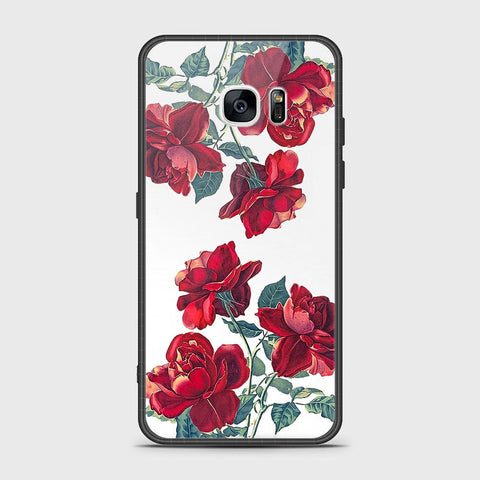 Samsung Galaxy S7 Edge Cover- Floral Series 2 - HQ Ultra Shine Premium Infinity Glass Soft Silicon Borders Case