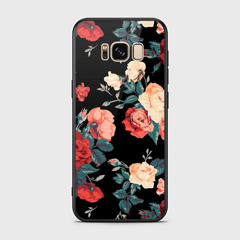 Samsung Galaxy S8 Cover- Floral Series 2 - HQ Ultra Shine Premium Infinity Glass Soft Silicon Borders Case