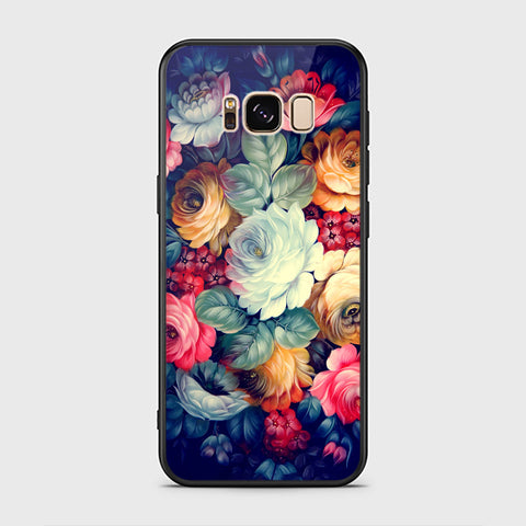 Samsung Galaxy S8 Cover- Floral Series 2 - HQ Ultra Shine Premium Infinity Glass Soft Silicon Borders Case