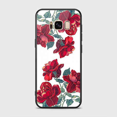 Samsung Galaxy S8 Cover- Floral Series 2 - HQ Ultra Shine Premium Infinity Glass Soft Silicon Borders Case