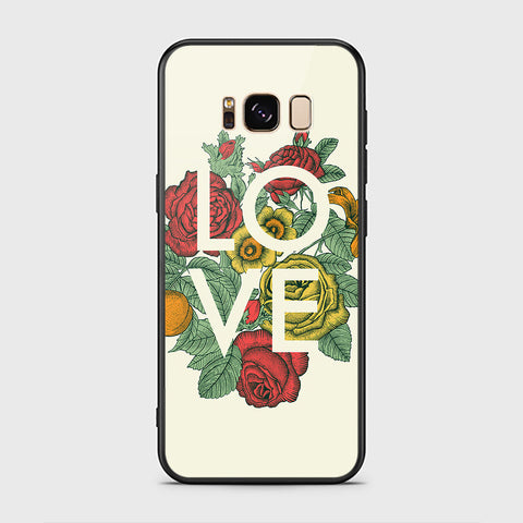 Samsung Galaxy S8 Cover- Floral Series 2 - HQ Ultra Shine Premium Infinity Glass Soft Silicon Borders Case