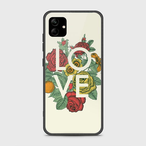 Samsung Galaxy A04 Cover- Floral Series 2 - HQ Ultra Shine Premium Infinity Glass Soft Silicon Borders Case