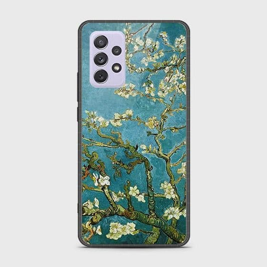 Samsung Galaxy A72 Cover - Floral Series 2 - HQ Ultra Shine Premium Infinity Glass Soft Silicon Borders Case