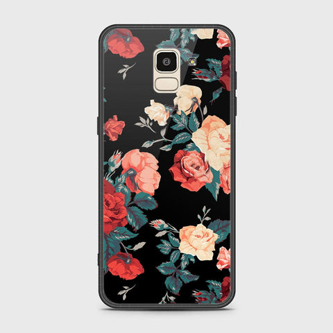 Samsung Galaxy J6 2018 Cover - Floral Series 2 - HQ Ultra Shine Premium Infinity Glass Soft Silicon Borders Case