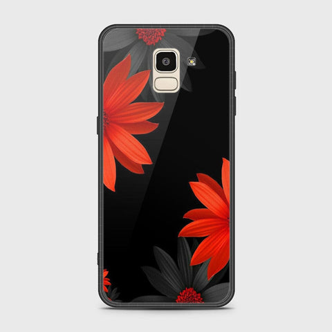 Samsung Galaxy J6 2018 Cover - Floral Series 2 - HQ Ultra Shine Premium Infinity Glass Soft Silicon Borders Case