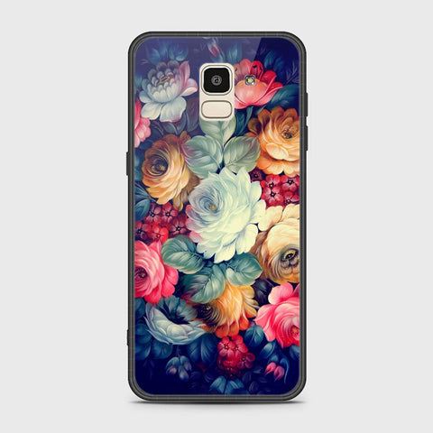 Samsung Galaxy J6 2018 Cover - Floral Series 2 - HQ Ultra Shine Premium Infinity Glass Soft Silicon Borders Case