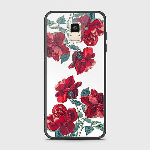 Samsung Galaxy J6 2018 Cover - Floral Series 2 - HQ Ultra Shine Premium Infinity Glass Soft Silicon Borders Case