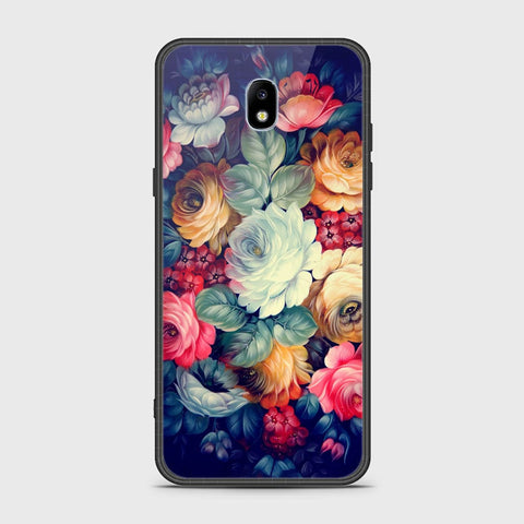 Samsung Galaxy J7 Pro / J7 2017 / J730 Cover - Floral Series 2 - HQ Ultra Shine Premium Infinity Glass Soft Silicon Borders Case