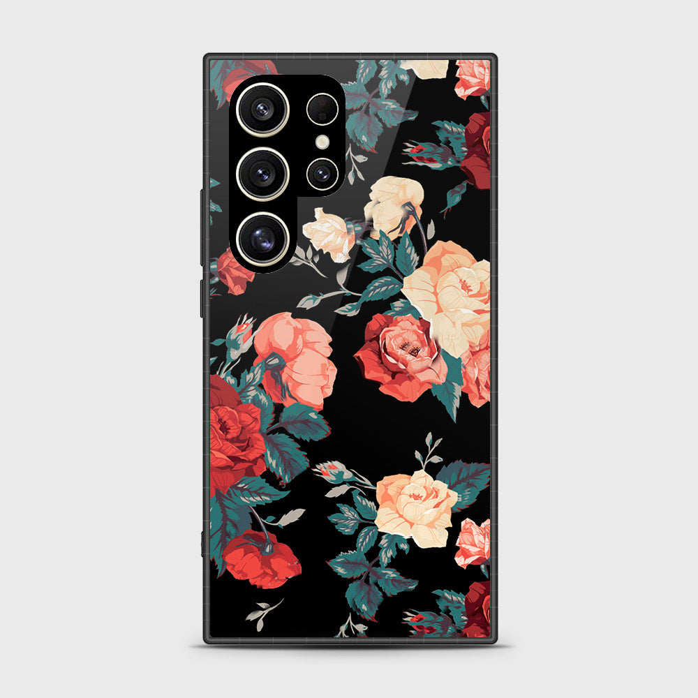 Samsung Galaxy S24 Ultra Cover- Floral Series 2 - HQ Ultra Shine Premium Infinity Glass Soft Silicon Borders Case (Fast Delivery)