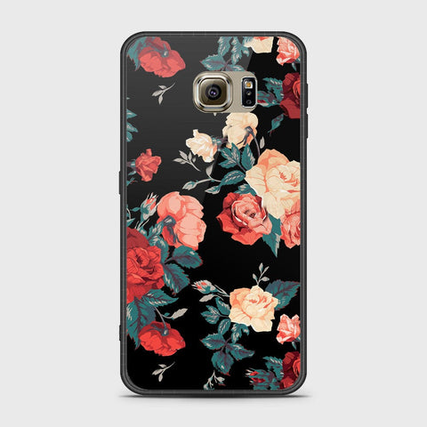 Samsung Galaxy S6 Cover- Floral Series 2 - HQ Ultra Shine Premium Infinity Glass Soft Silicon Borders Case