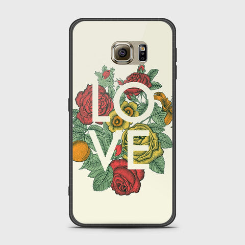 Samsung Galaxy S6 Cover- Floral Series 2 - HQ Ultra Shine Premium Infinity Glass Soft Silicon Borders Case