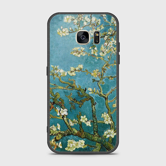 Samsung Galaxy S7 Cover- Floral Series 2 - HQ Ultra Shine Premium Infinity Glass Soft Silicon Borders Case