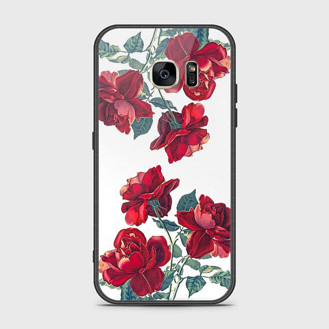 Samsung Galaxy S7 Cover- Floral Series 2 - HQ Ultra Shine Premium Infinity Glass Soft Silicon Borders Case