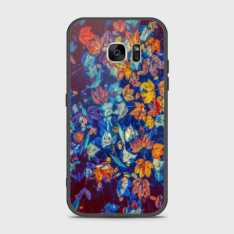 Samsung Galaxy S7 Cover- Floral Series 2 - HQ Ultra Shine Premium Infinity Glass Soft Silicon Borders Case