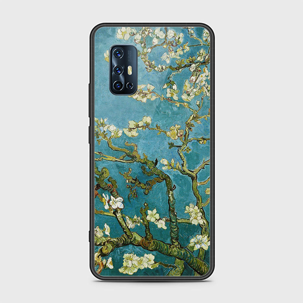 Vivo V17 Cover- Floral Series 2 - HQ Ultra Shine Premium Infinity Glass Soft Silicon Borders Case