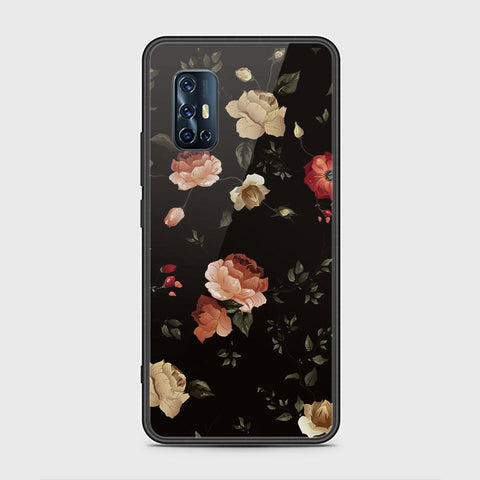 Vivo V17 Cover- Floral Series 2 - HQ Ultra Shine Premium Infinity Glass Soft Silicon Borders Case (Fast Delivery)(N)