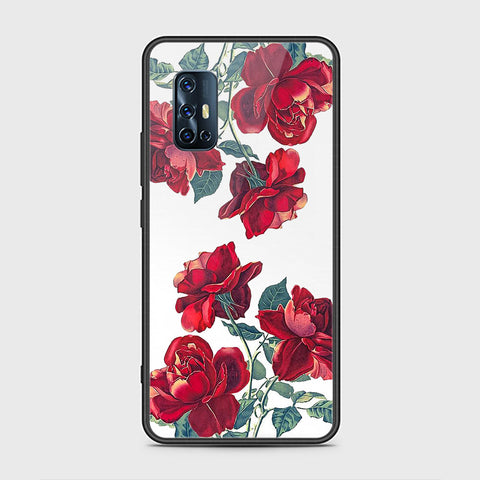 Vivo V17 Cover- Floral Series 2 - HQ Ultra Shine Premium Infinity Glass Soft Silicon Borders Case