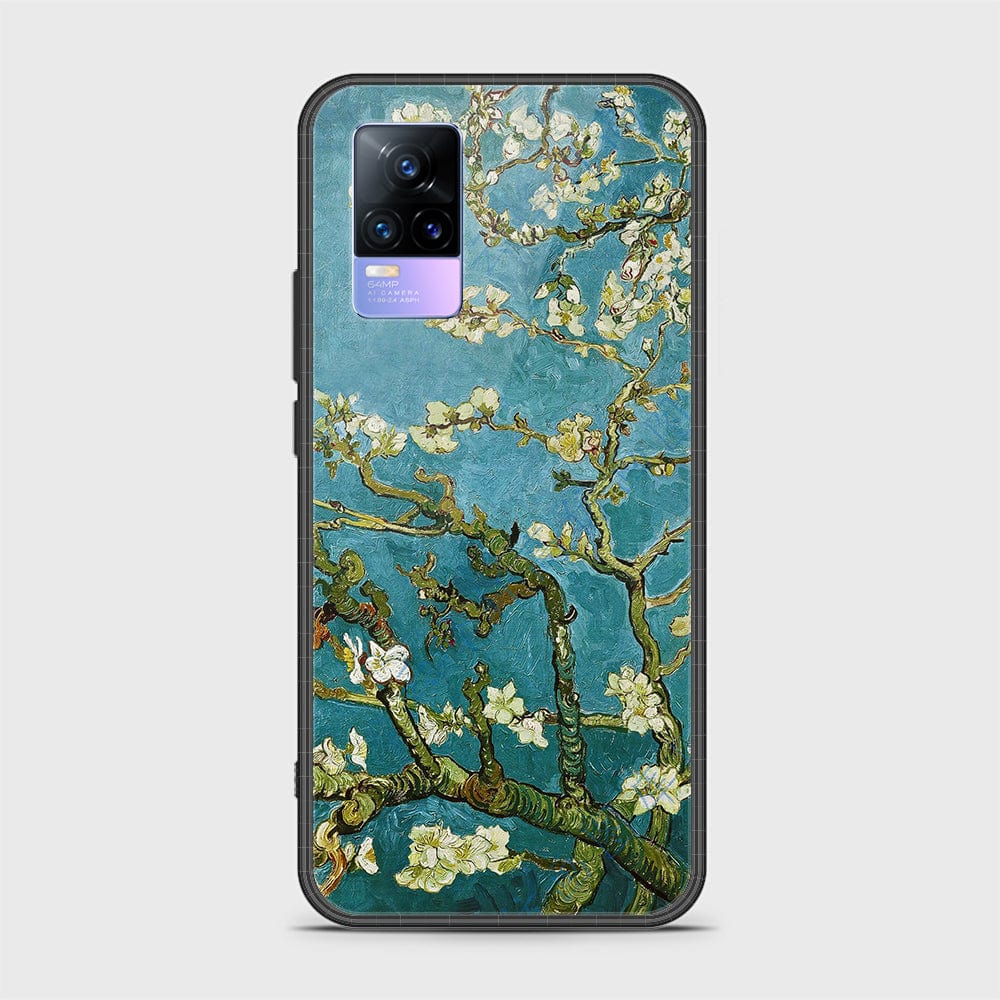 Vivo V21e Cover - Floral Series 2 - HQ Ultra Shine Premium Infinity Glass Soft Silicon Borders Case