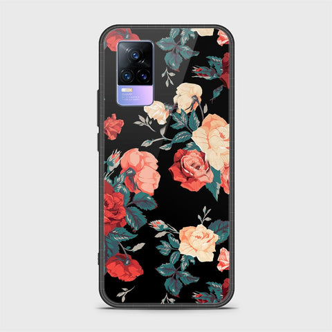 Vivo Y73 Cover - Floral Series 2 - HQ Ultra Shine Premium Infinity Glass Soft Silicon Borders Case