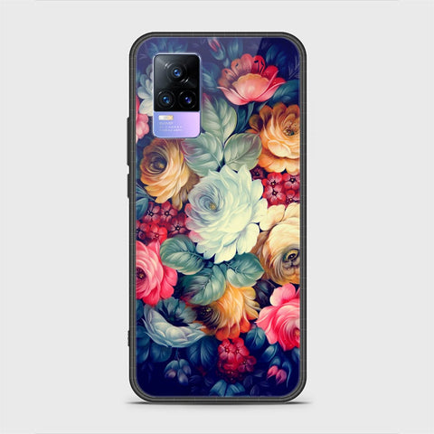 Vivo Y73 Cover - Floral Series 2 - HQ Ultra Shine Premium Infinity Glass Soft Silicon Borders Case