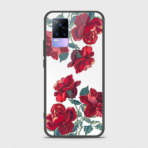 Vivo Y73 Cover - Floral Series 2 - HQ Ultra Shine Premium Infinity Glass Soft Silicon Borders Case