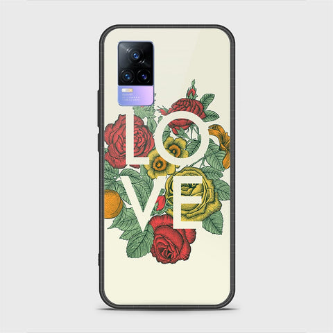 Vivo V21e Cover - Floral Series 2 - HQ Ultra Shine Premium Infinity Glass Soft Silicon Borders Case