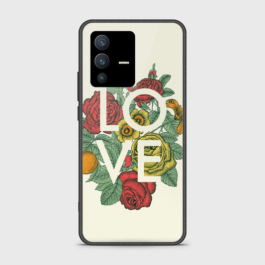 Vivo V23 5G Cover - Floral Series 2 - HQ Ultra Shine Premium Infinity Glass Soft Silicon Borders Case (Fast Delivery)(AS)