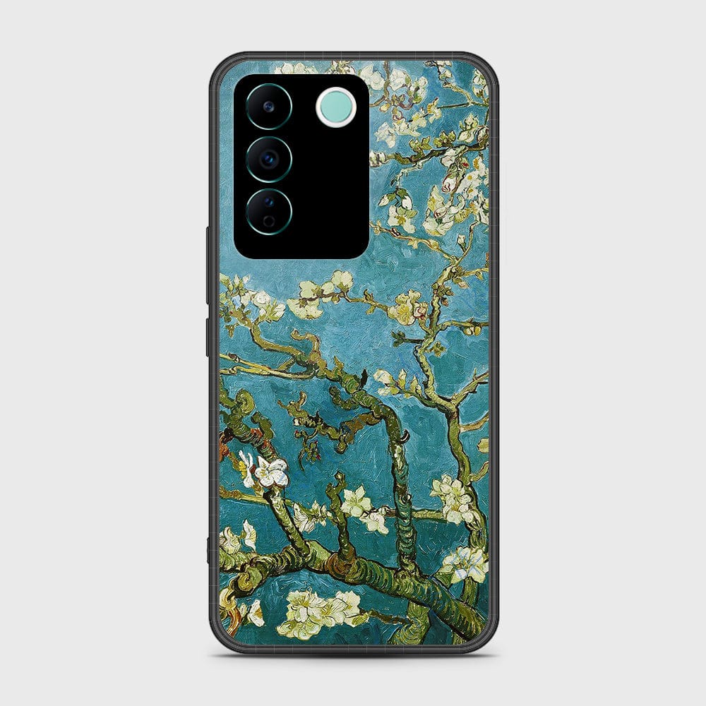 Vivo V27e Cover- Floral Series 2 - HQ Ultra Shine Premium Infinity Glass Soft Silicon Borders Case