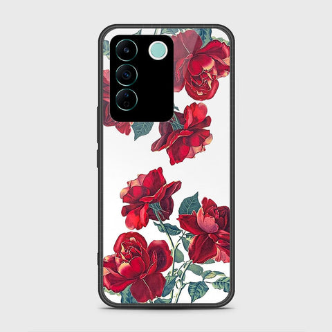 Vivo V27e Cover- Floral Series 2 - HQ Ultra Shine Premium Infinity Glass Soft Silicon Borders Case