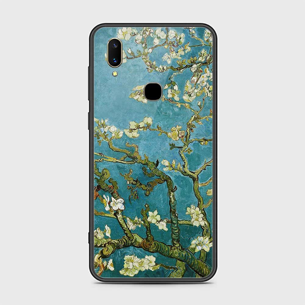 Vivo V11i Cover- Floral Series 2 - HQ Ultra Shine Premium Infinity Glass Soft Silicon Borders Case