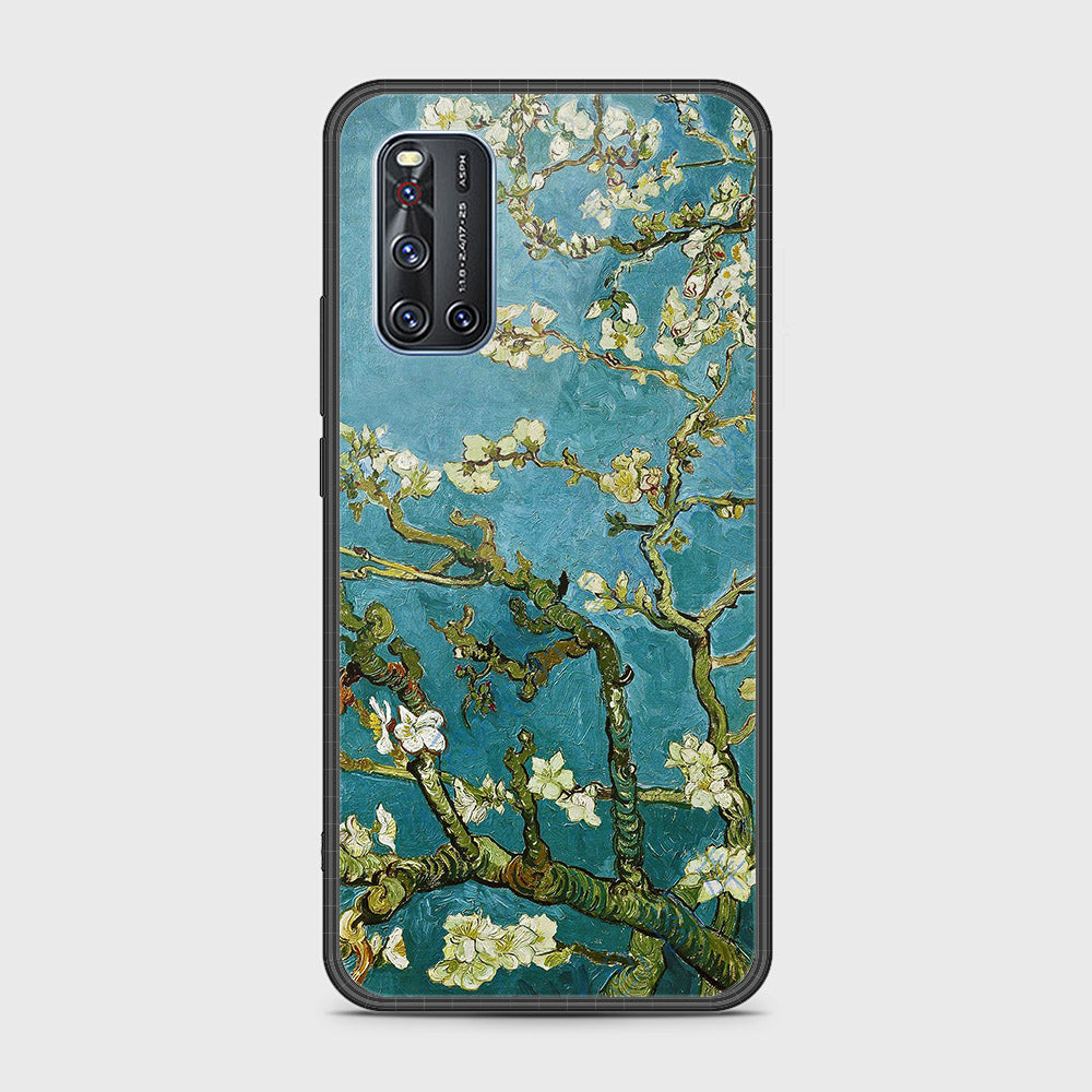 Vivo V19 Cover- Floral Series 2 - HQ Ultra Shine Premium Infinity Glass Soft Silicon Borders Case