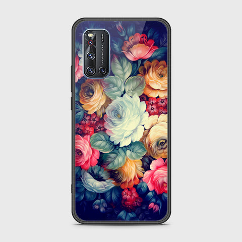 Vivo V19 Cover- Floral Series 2 - HQ Ultra Shine Premium Infinity Glass Soft Silicon Borders Case