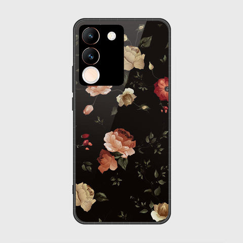 vivo V29e Cover- Floral Series 2 - HQ Ultra Shine Premium Infinity Glass Soft Silicon Borders Case