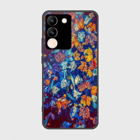 vivo V29e Cover- Floral Series 2 - HQ Ultra Shine Premium Infinity Glass Soft Silicon Borders Case