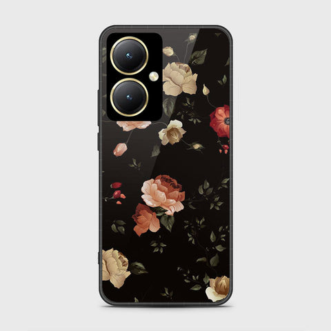 Vivo Y35m Plus Cover- Floral Series 2 - HQ Ultra Shine Premium Infinity Glass Soft Silicon Borders Case