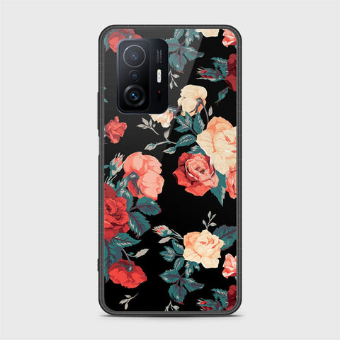 Xiaomi 11T Cover- Floral Series 2 - HQ Ultra Shine Premium Infinity Glass Soft Silicon Borders Case