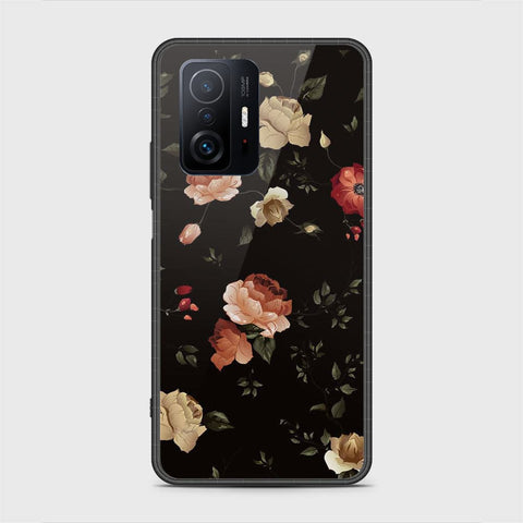 Xiaomi 11T Cover- Floral Series 2 - HQ Ultra Shine Premium Infinity Glass Soft Silicon Borders Case