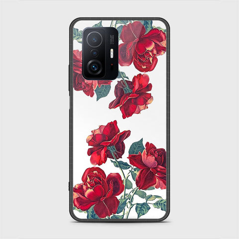 Xiaomi 11T Cover- Floral Series 2 - HQ Ultra Shine Premium Infinity Glass Soft Silicon Borders Case