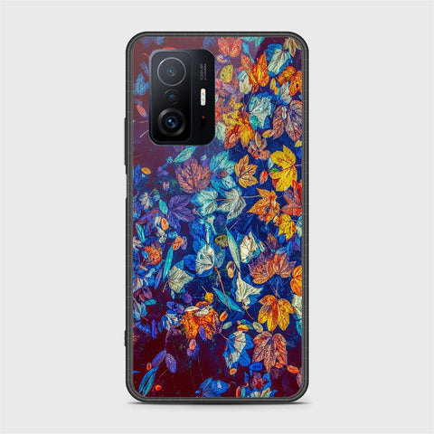 Xiaomi 11T Cover- Floral Series 2 - HQ Ultra Shine Premium Infinity Glass Soft Silicon Borders Case