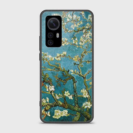 Xiaomi 12 Cover- Floral Series 2 - HQ Ultra Shine Premium Infinity Glass Soft Silicon Borders Case