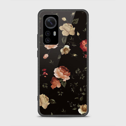 Xiaomi 12 Cover- Floral Series 2 - HQ Ultra Shine Premium Infinity Glass Soft Silicon Borders Case