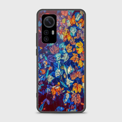 Xiaomi 12 Cover- Floral Series 2 - HQ Ultra Shine Premium Infinity Glass Soft Silicon Borders Case