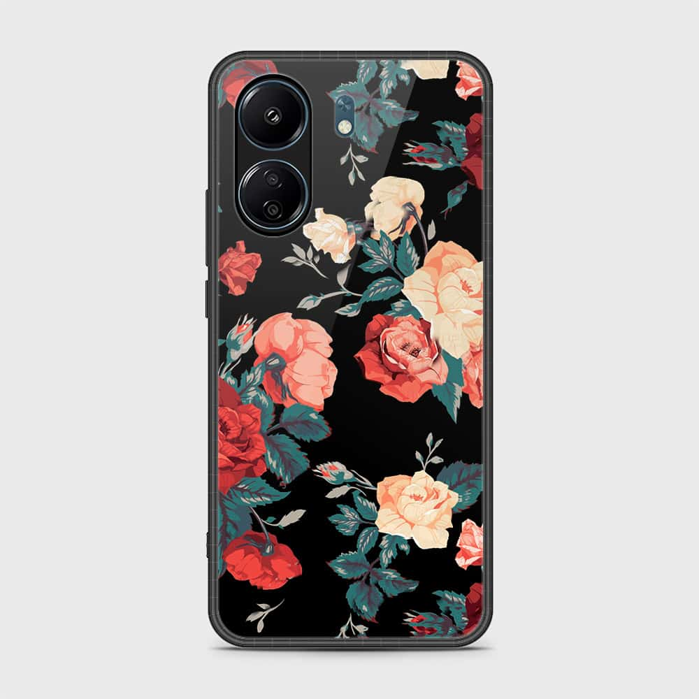 Xiaomi Redmi 13C Cover- Floral Series 2 - HQ Ultra Shine Premium Infinity Glass Soft Silicon Borders Case