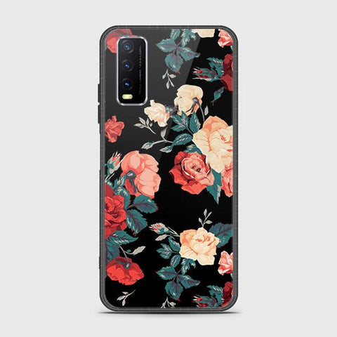 Vivo Y20 Cover - Floral Series 2 - HQ Ultra Shine Premium Infinity Glass Soft Silicon Borders Case