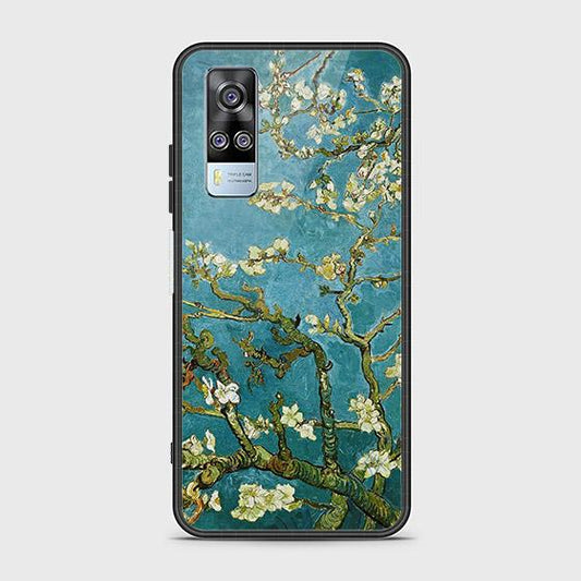 Vivo Y51 (2020 December) Cover - Floral Series 2 - HQ Ultra Shine Premium Infinity Glass Soft Silicon Borders Case