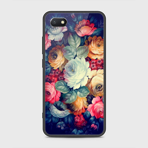 Huawei Y5 Prime 2018 / Y5 2018 / Honor 7S Cover - Floral Series 2 - HQ Ultra Shine Premium Infinity Glass Soft Silicon Borders Case