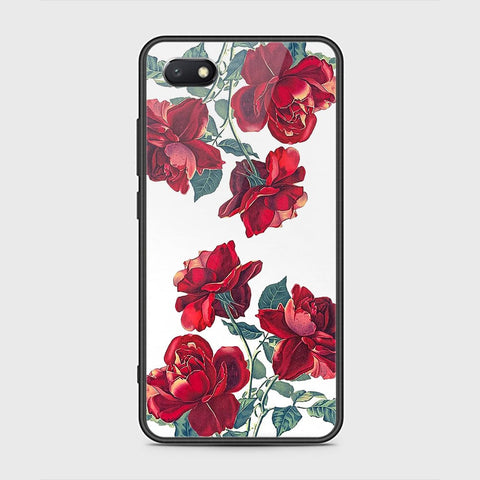 Huawei Y5 Prime 2018 / Y5 2018 / Honor 7S Cover - Floral Series 2 - HQ Ultra Shine Premium Infinity Glass Soft Silicon Borders Case