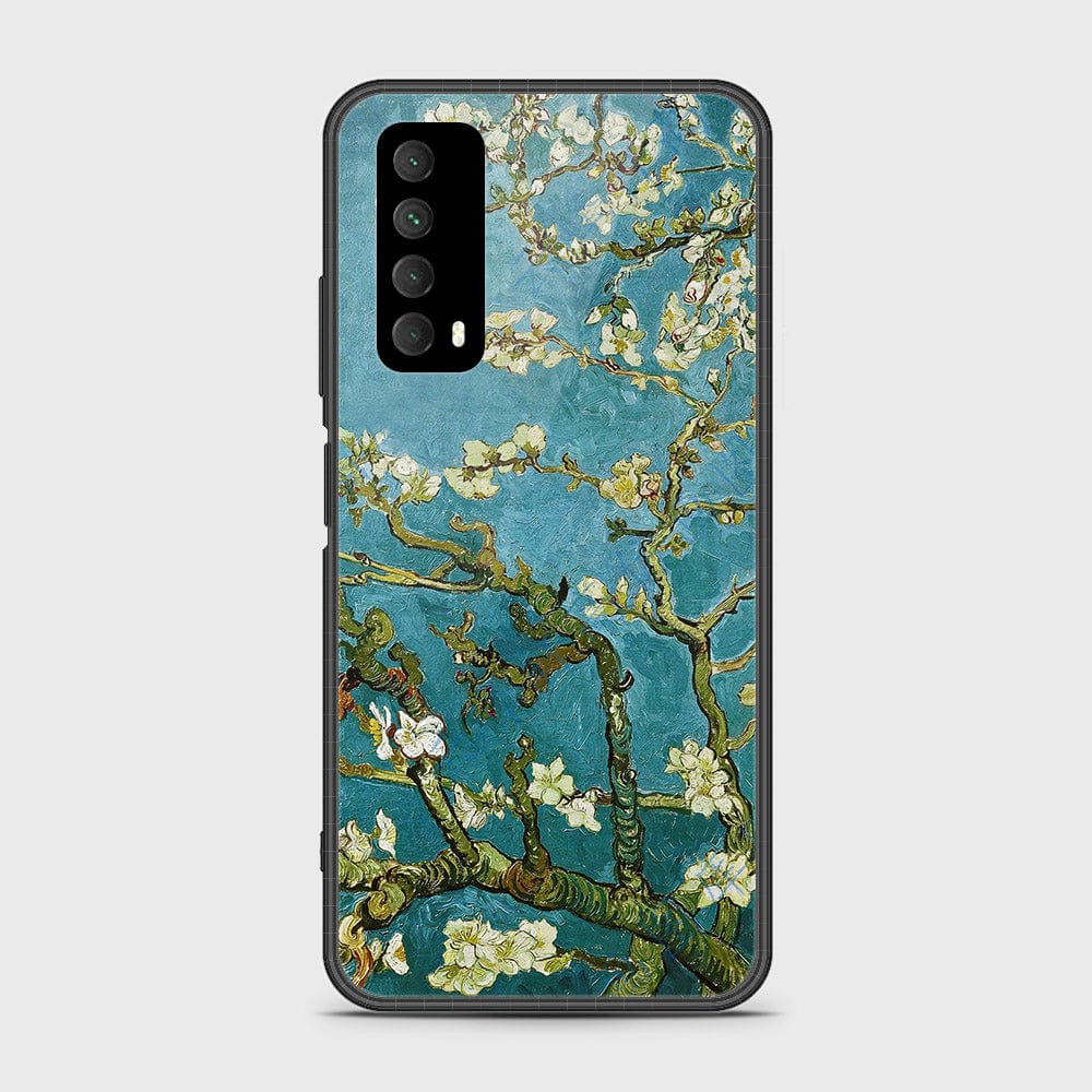 Huawei Psmart 2021 Cover- Floral Series 2 - HQ Ultra Shine Premium Infinity Glass Soft Silicon Borders Case