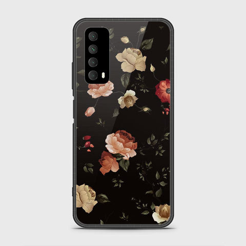Huawei Psmart 2021 Cover- Floral Series 2 - HQ Ultra Shine Premium Infinity Glass Soft Silicon Borders Case