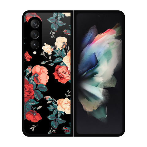 Samsung Galaxy Z Fold 3 5G Cover- Floral Series 2 - HQ Premium Shine Durable Shatterproof Case - Soft Silicon Borders